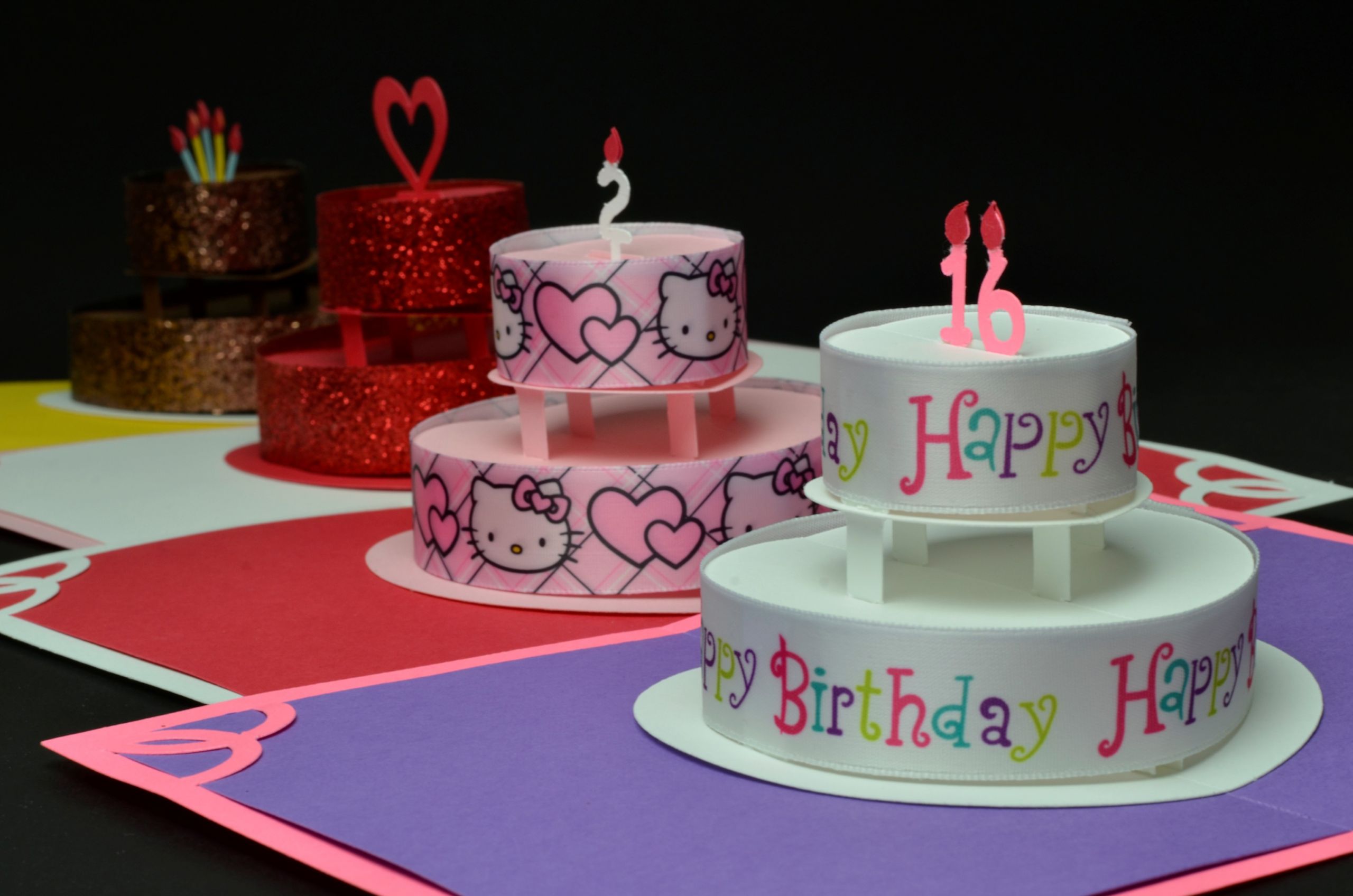 Birthday Cake Cards
 How to make a Birthday Cake or Wedding Cake Pop Up Card