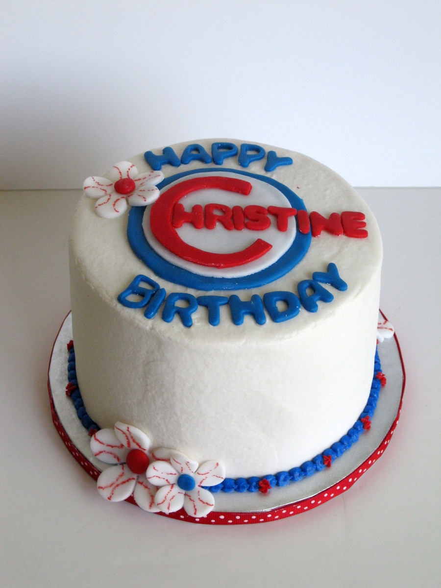 Birthday Cake Chicago
 Feminine Chicago Cubs Birthday Cake CakeCentral