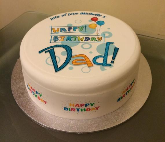Birthday Cake For Dad
 Happy Birthday Dad pre cut Edible Icing Sugar Fondant cake