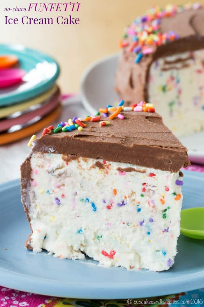 Birthday Cake Ice Cream Recipe
 Funfetti Ice Cream Cake Recipe No Churn Cupcakes
