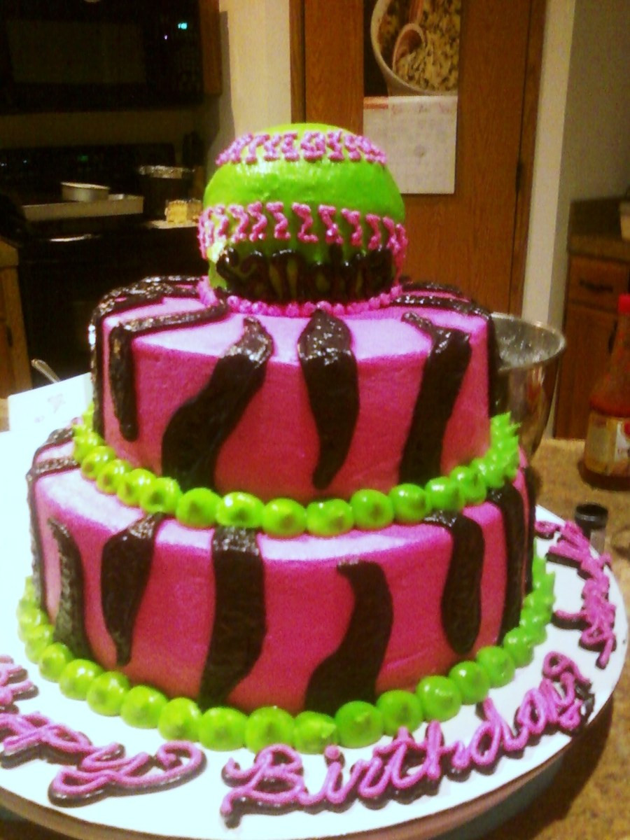 Birthday Cake Images Free
 Girls Softball Cake zebra CakeCentral
