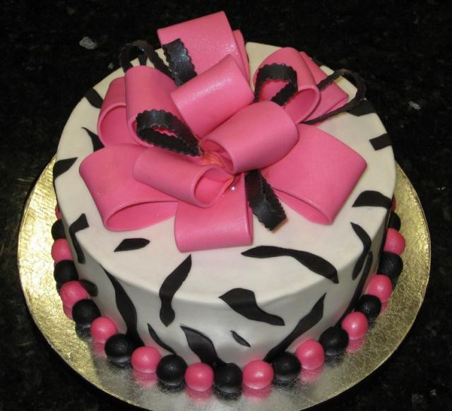Birthday Cake Images Free
 Zebra birthday cake with pink bowtie and beads JPG 5