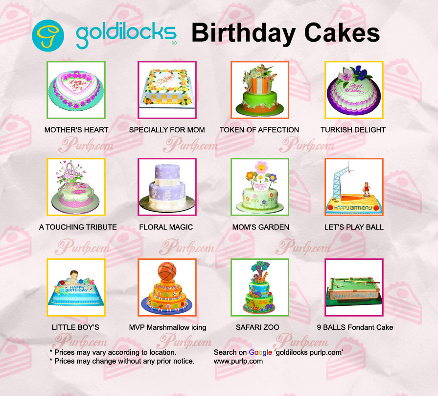 Birthday Cake Prices
 Cupcake Price List Philippines menu template design