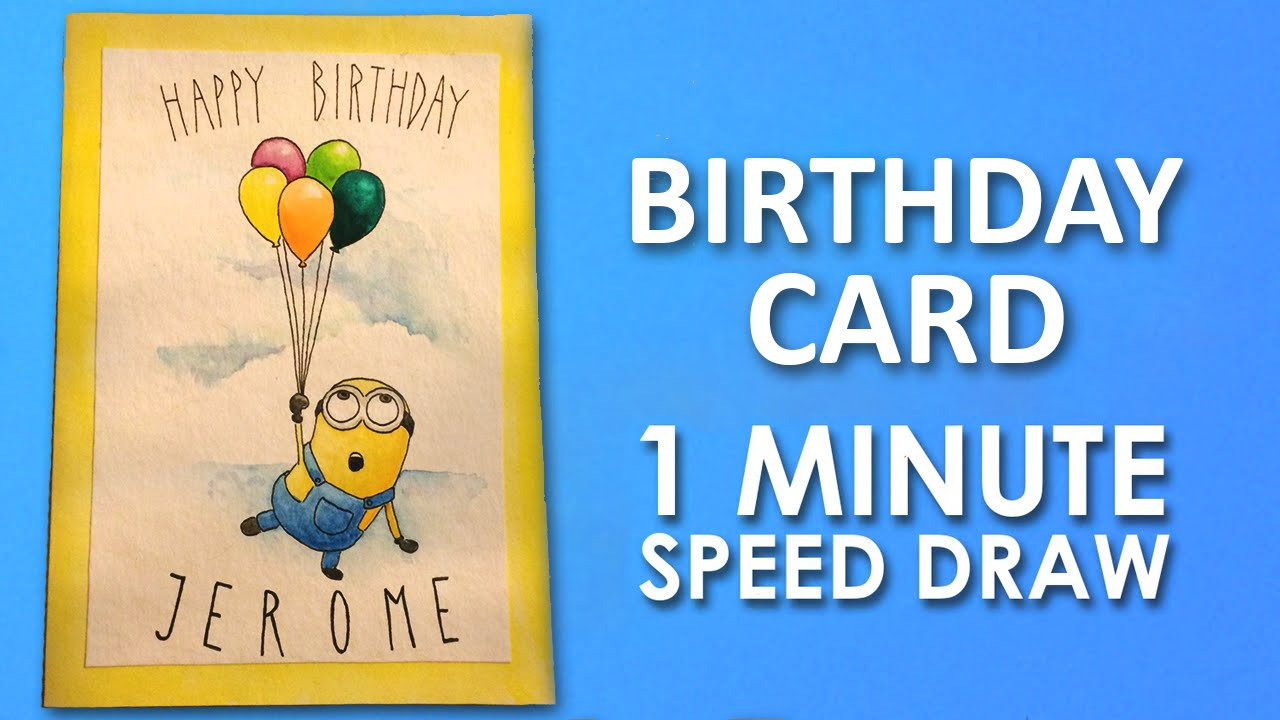 Birthday Card Drawings
 How To Draw Minion Birthday Card Step By Step Learning