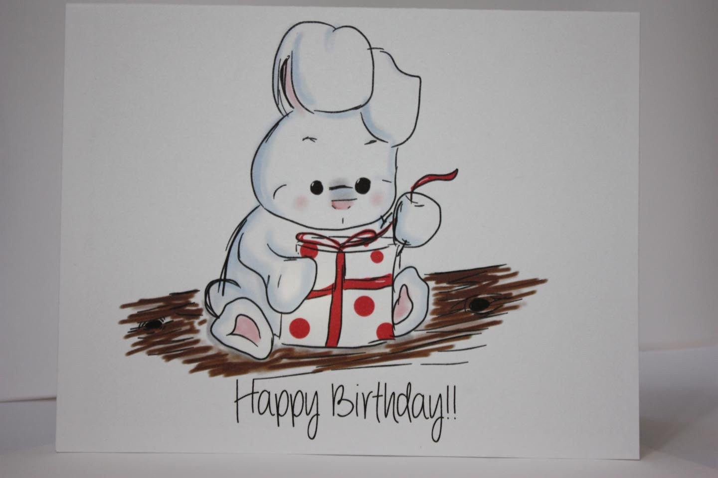 Birthday Card Drawings
 Rabbit Birthday Card Bunny Rabbit BirthdayCard White Rabbit