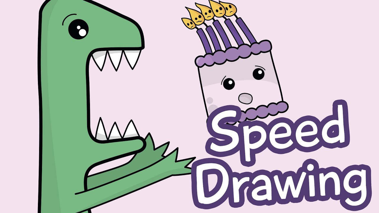 Birthday Card Drawings
 Speed Drawing How to Draw a Dinosaur Cute Birthday Card