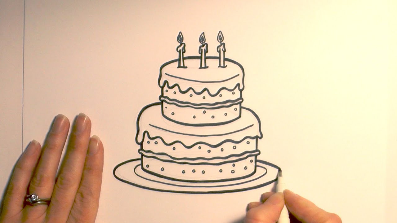 Birthday Card Drawings
 How to Draw a Cartoon Birthday Cake