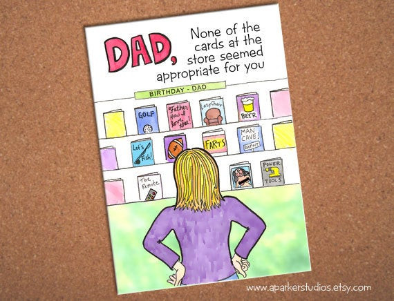 Birthday Card For Dad
 Dad Birthday Card funny card for dad hand drawn card for