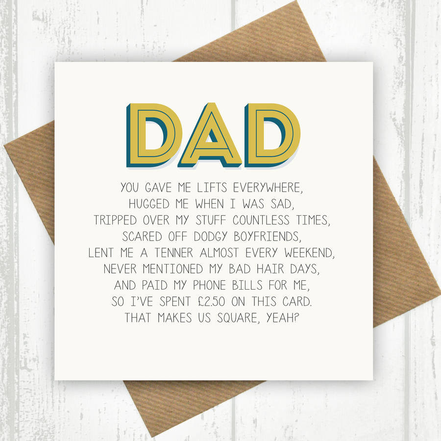 Birthday Card For Dad
 dad birthday card by paper plane