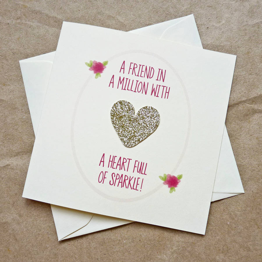 Birthday Cards For Friend
 gold heart full of sparkle best friend birthday card by