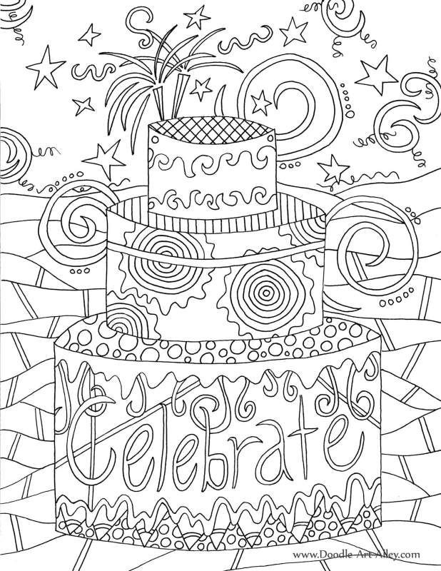Birthday Coloring Pages For Adults
 78 best Cupcakes Cakes Coloring Pages for Adults images