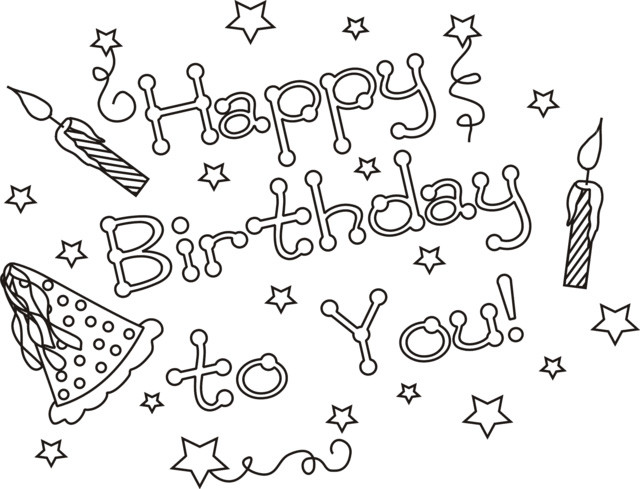 Birthday Coloring Pages For Adults
 Happy Birthday Coloring Pages