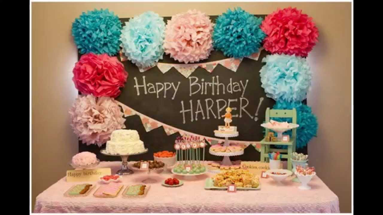Birthday Decorations At Home
 Baby girl first birthday party decorations at home ideas