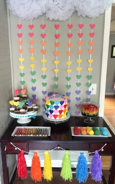 Birthday Decorations
 60 Cute Rainbow Birthday Party Ideas – Pink Lover