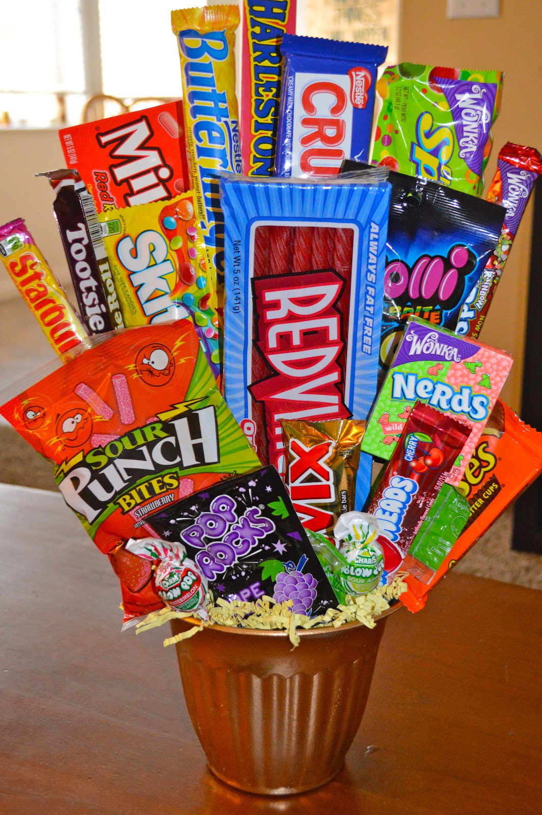 Birthday Gift Basket Ideas
 A Dose of Serendipity CANDY GIFT BUCKET