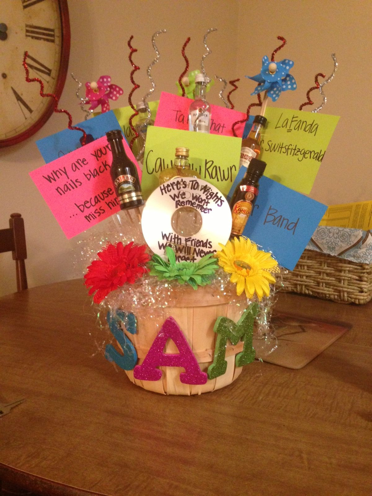 Birthday Gift Basket Ideas For Best Friend
 Fun 21st birthday basket for my best friend Favorite