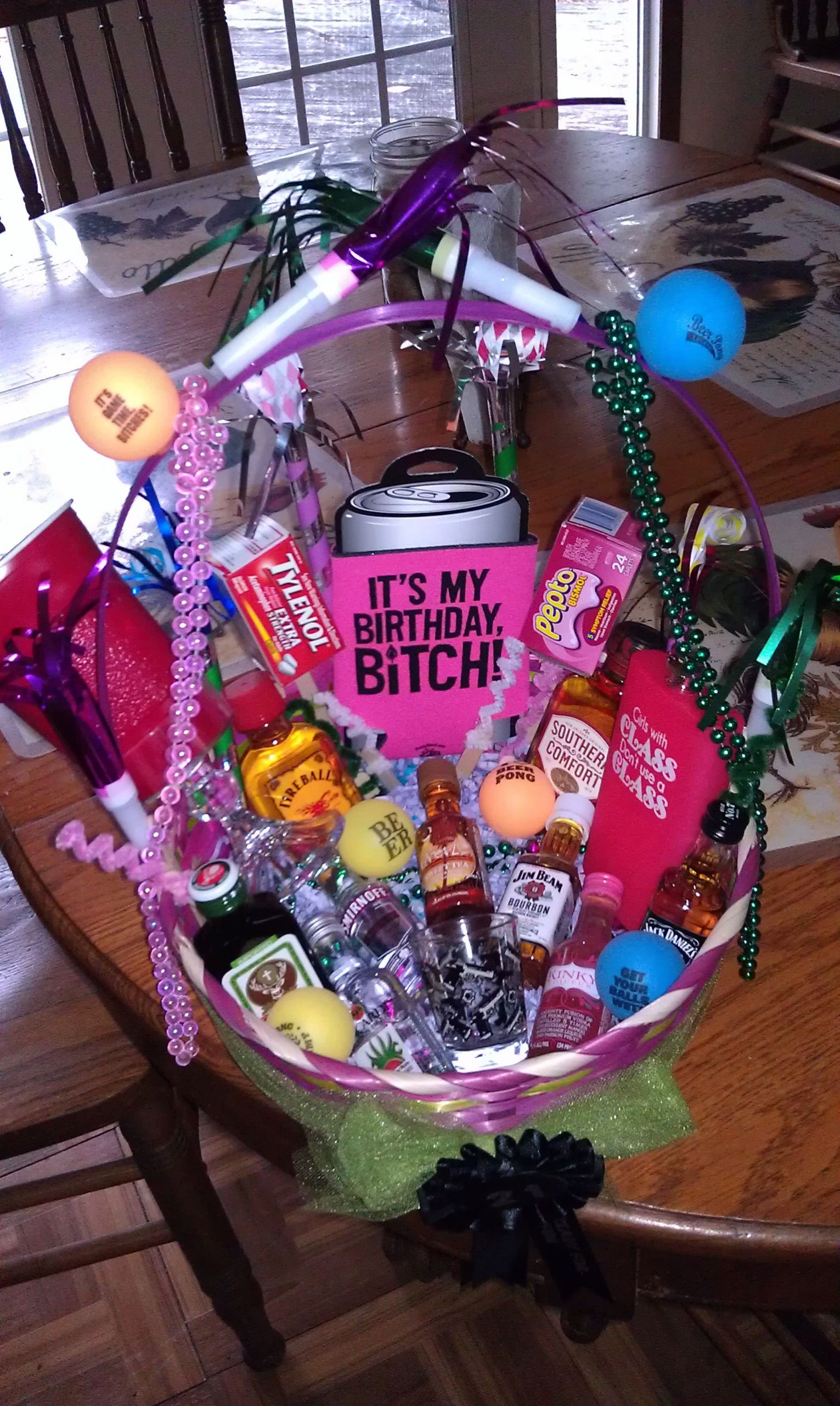 Birthday Gift Basket Ideas For Best Friend
 21st birthday basket I want this I love it SOMEONE MAKE