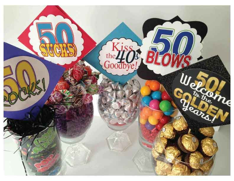 Birthday Gift Ideas For 50 Year Old Woman
 Very clever centerpiece ideas for milestone birthdays Use