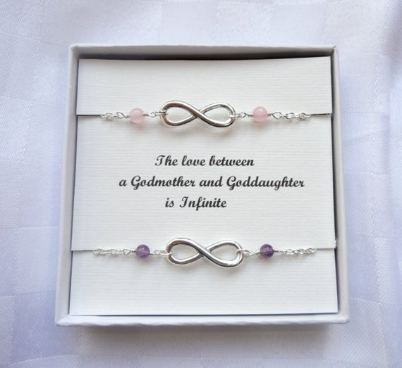 Birthday Gift Ideas For Godmother
 Godmother Goddaughter t Two infinity bracelets Silver