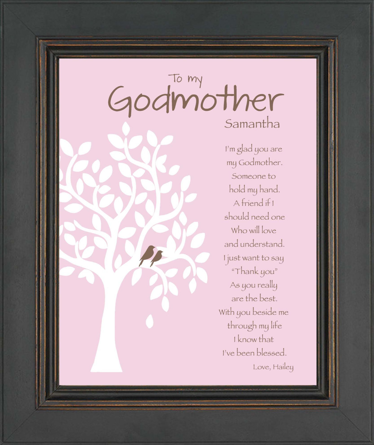Birthday Gift Ideas For Godmother
 GODMOTHER Gift 8x10 Print Personalized Godmother Print