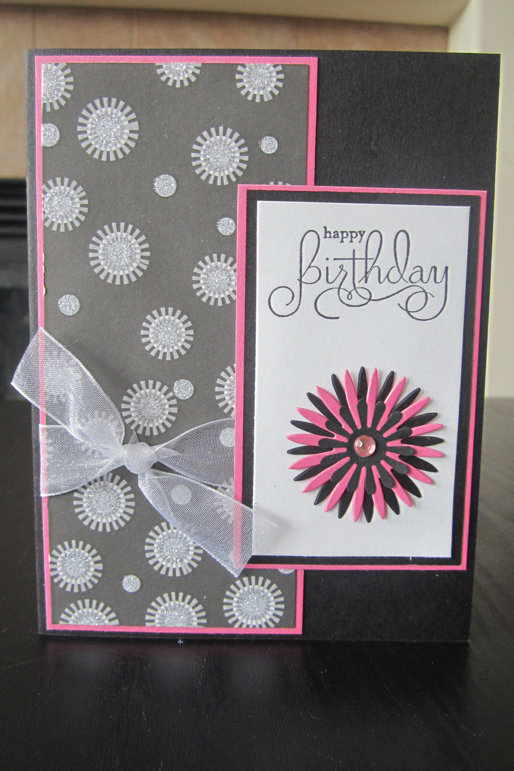 Birthday Greeting Cards
 Happy Birthday Glitter handmade greeting Card by