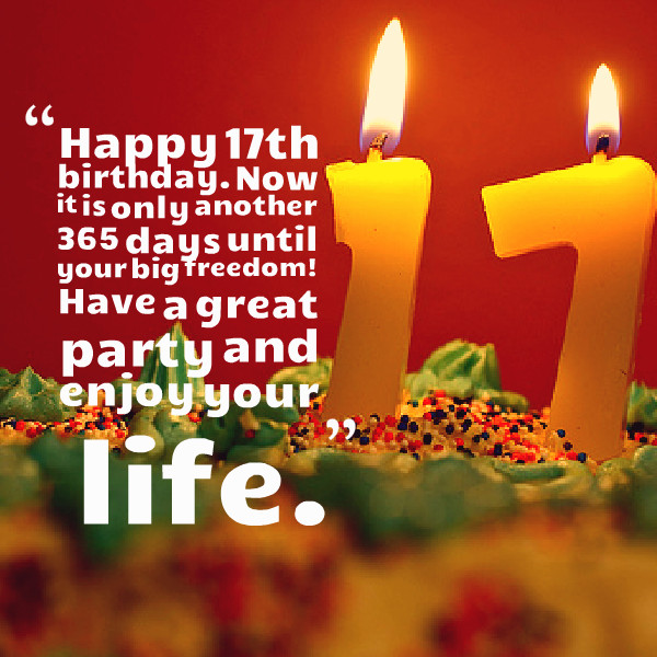 Birthday Images With Quotes
 Happy 17th Birthday Quotes Funny QuotesGram