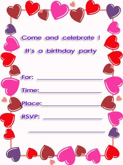 Birthday Invitation Maker Free
 Sweet hearts free printable 10th birthday party