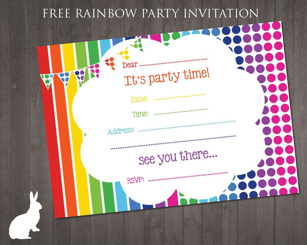 Birthday Invitation Maker Free
 FREE Rainbow Party Invitation