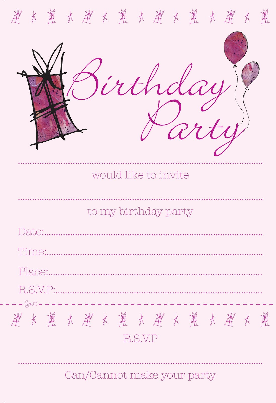 Birthday Invitations For Girl
 40th Birthday Ideas Teenage Birthday Invitation Templates