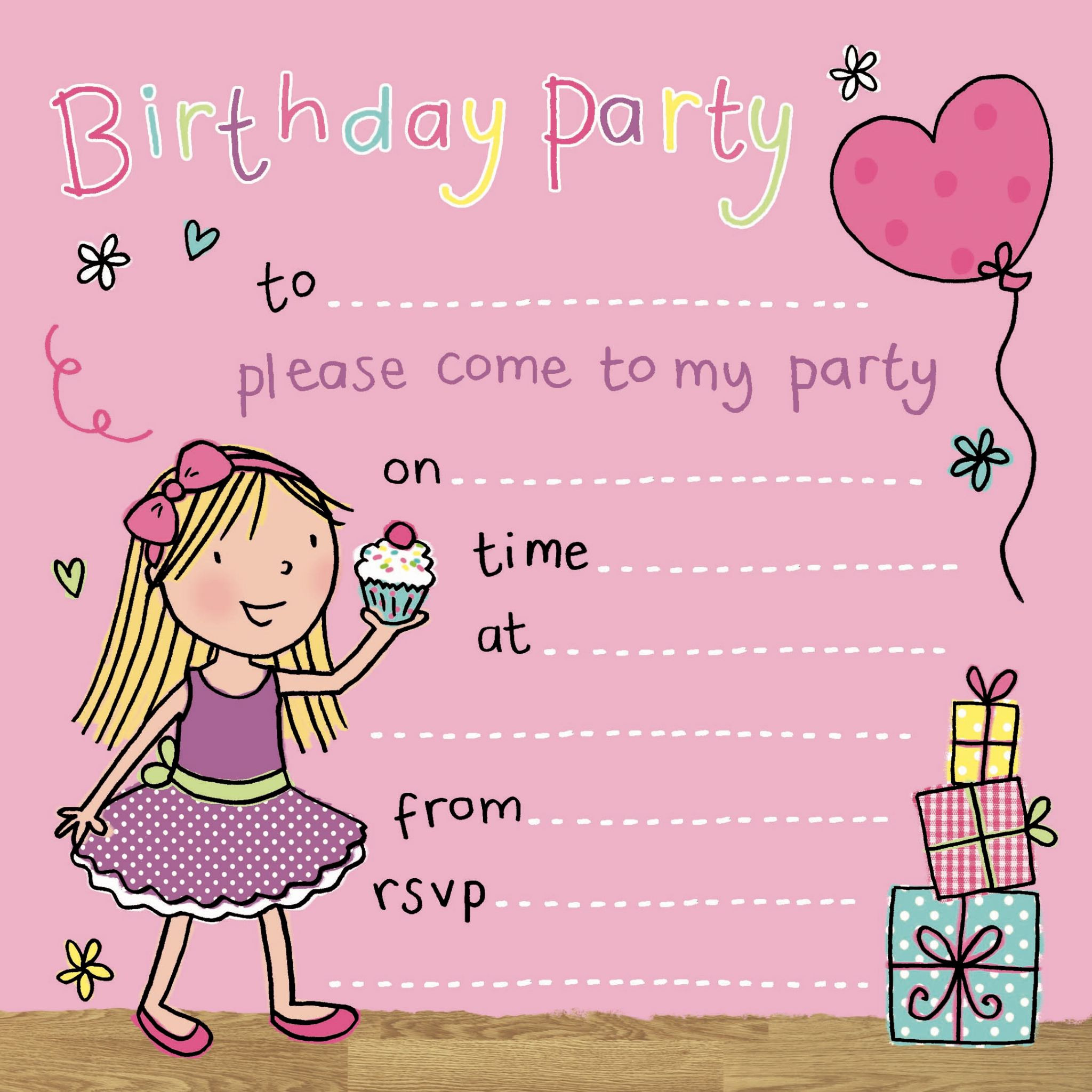Birthday Invitations For Girl
 party invitations birthday party invitations kids party