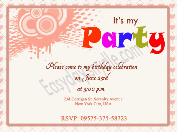 Birthday Invitations Samples
 birthday invitation samples Easyday