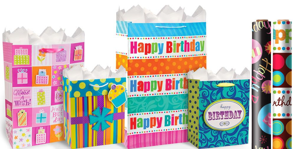 Birthday Party Gift Bags
 Happy Birthday Gift Bags & Gift Wrap