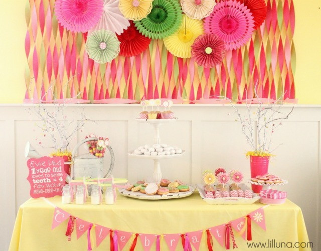 Birthday Party Ideas For 4 Year Old Daughter
 Daisies and Donuts Birthday Party Design Dazzle