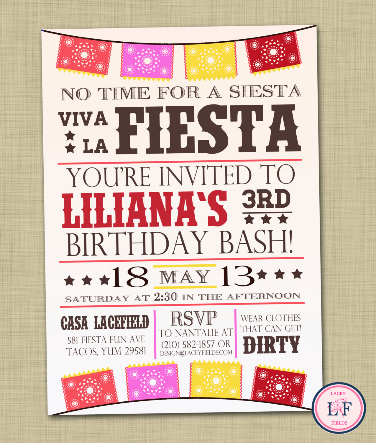 Birthday Party Invitations
 Fiesta birthday party invitation printable mexican by