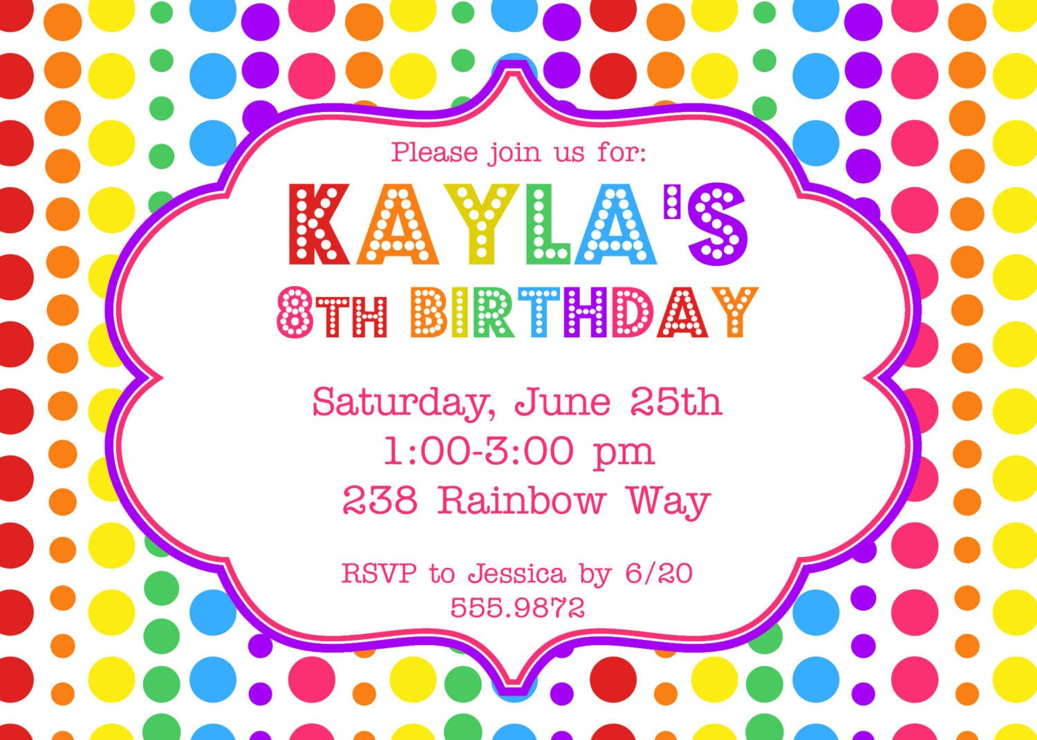 Birthday Party Invitations
 Items similar to Rainbow Birthday Party Invitation on Etsy