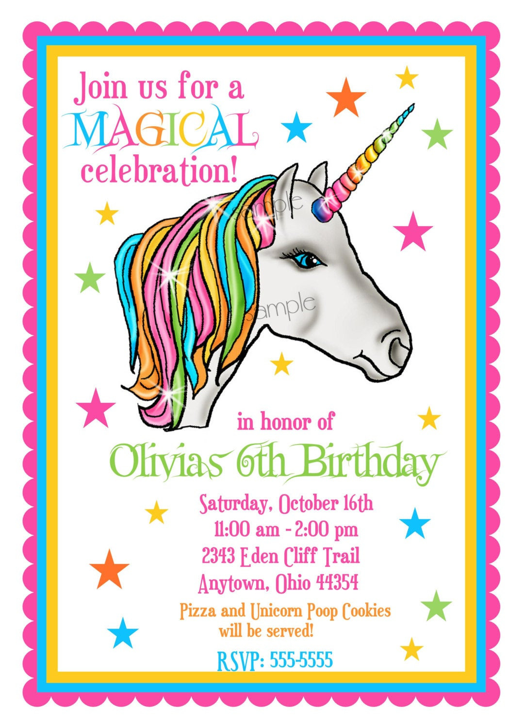 Birthday Party Invitations
 Unicorn Invitations Unicorn Birthday Party Invitations