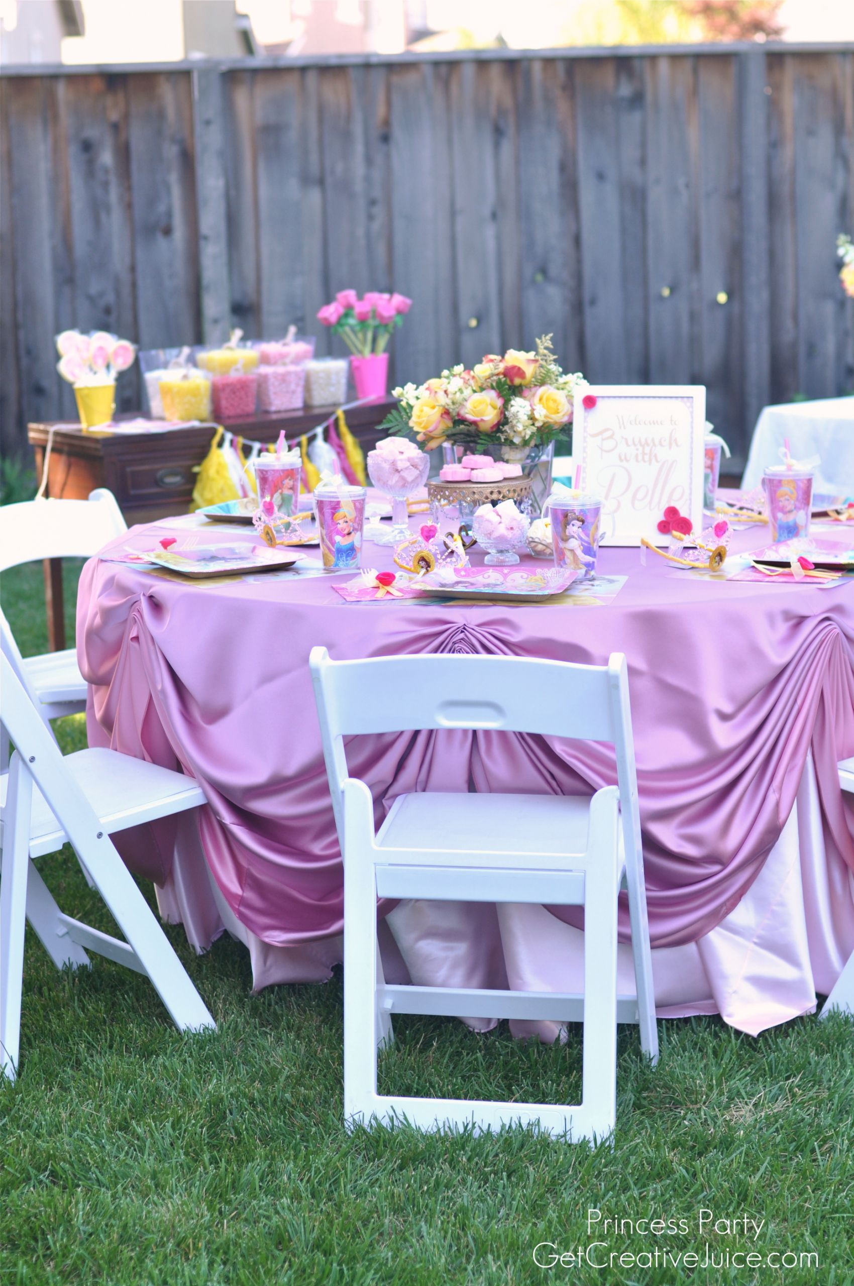 Birthday Party Table Decoration Ideas
 Disney Princess Party with Belle Part 2 Creative Juice