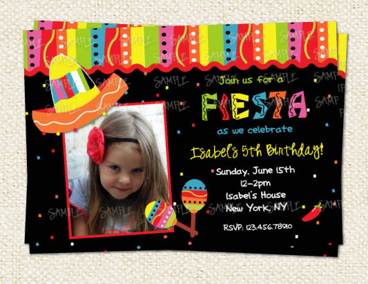 Birthday Photo Invitations
 Mexican Fiesta Birthday Invitation
