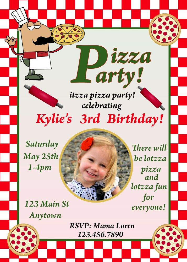 Birthday Photo Invitations
 Pizza Party Birthday Invitation Pizza Invitations