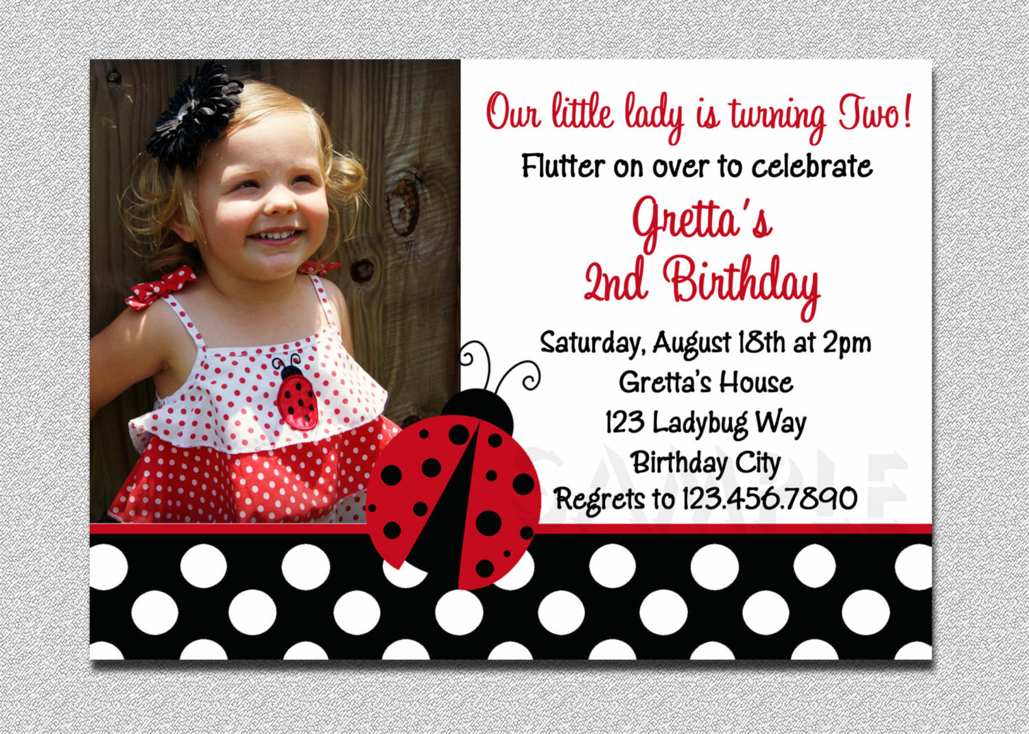 Birthday Photo Invitations
 Ladybug Birthday 1st birthday Invitation Ladybug Birthday