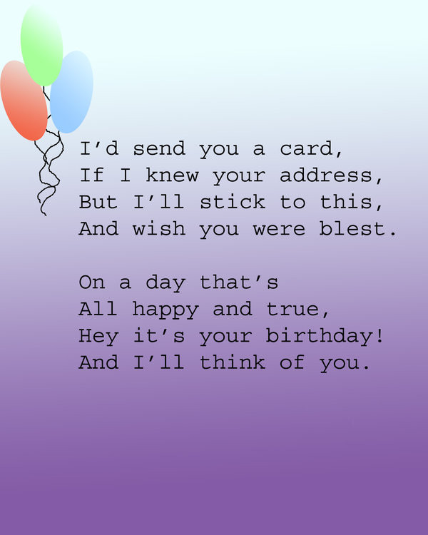 Birthday Poem Funny
 Funny Birthday Quotes And Poems QuotesGram