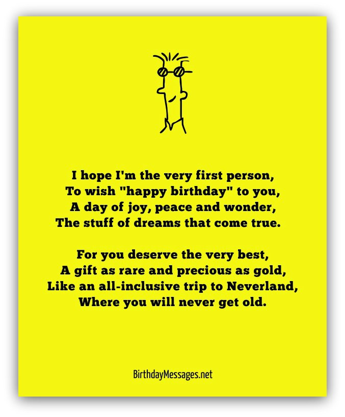 Birthday Poem Funny
 Happy Birthday Poems Happy Birthday Messages