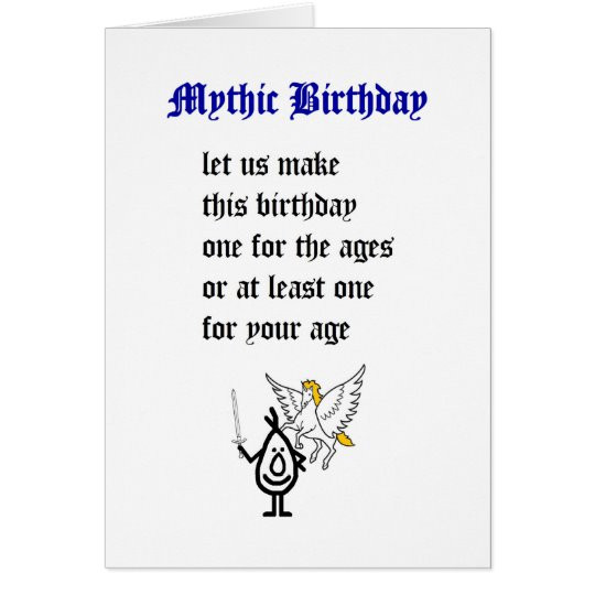 Birthday Poem Funny
 Mythic Birthday a funny happy birthday poem