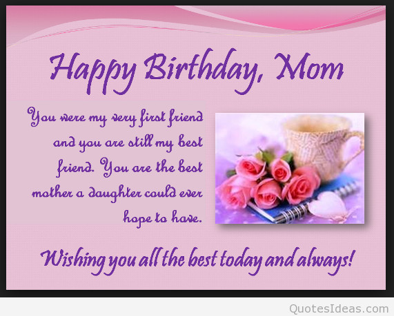 Birthday Quotes For Daughters From Mom
 HAPPY BIRTHDAY MOM QUOTES FROM SON AND DAUGHTER image