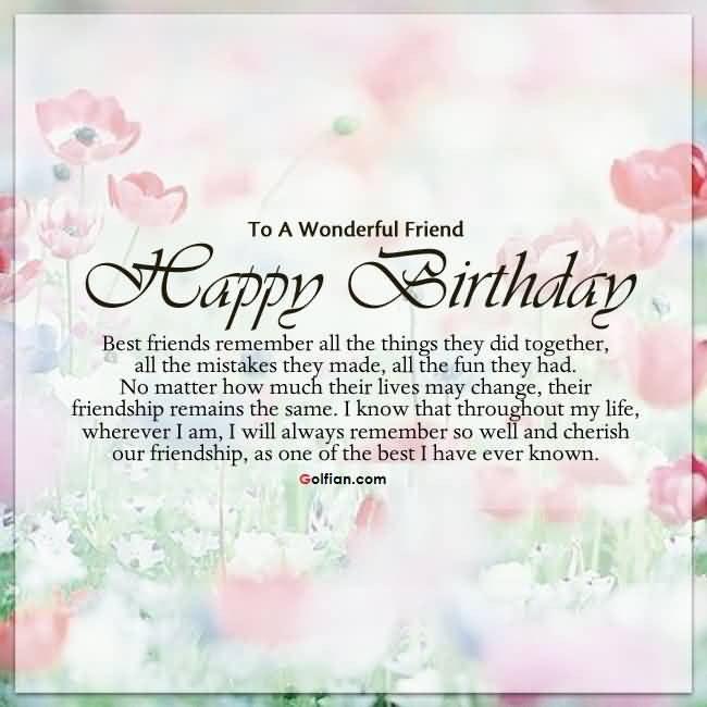 Birthday Quotes To A Friend
 60 Wonderful Best Friend Birthday Quotes – Nice Birthday