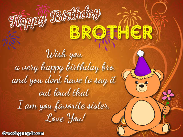 Birthday Wishes For Brothers
 Happy Birthday Wishes Poem for Brother