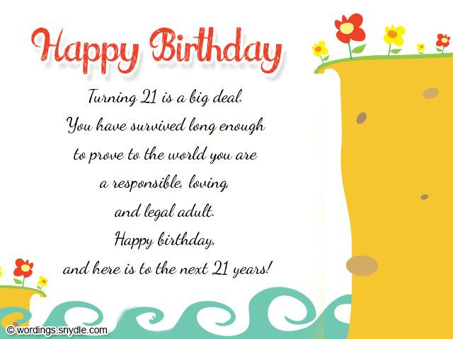 Birthday Wishes For Son Turning 21
 21st Birthday Wishes Messages and 21st Birthday Card