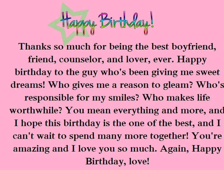 Birthday Wishes For Your Boyfriend
 Romantic Birthday Paragraphs for Your Boyfriend