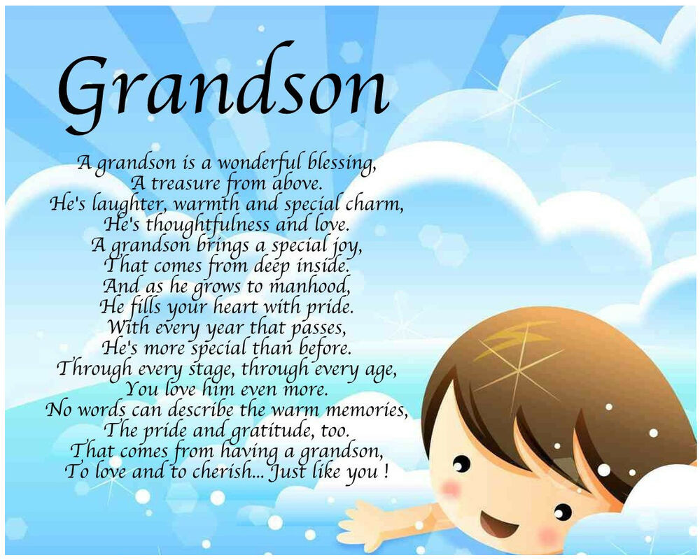 Birthday Wishes Grandson
 Personalised Grandson Poem Birthday Christmas Christening