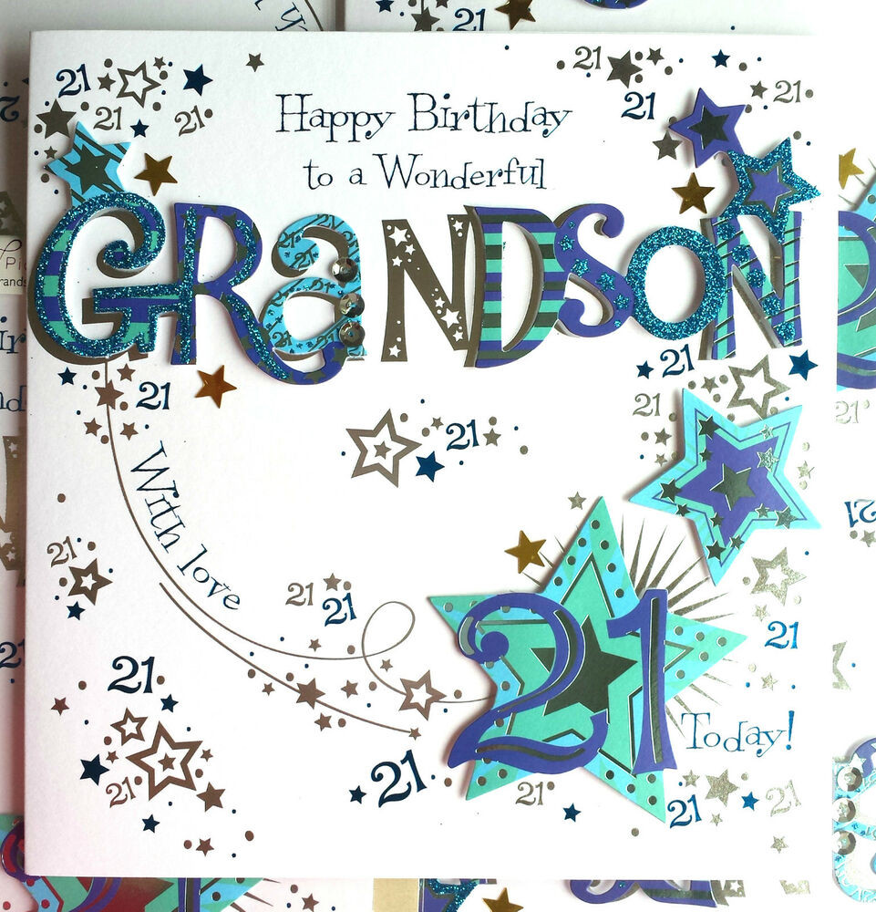 Birthday Wishes Grandson
 Happy Birthday GRANDSON 21 Today Special LARGE Hand